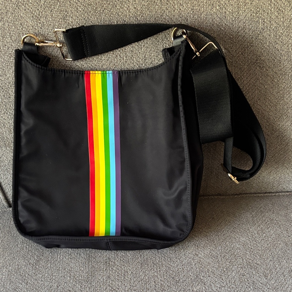 Ah dorned Vibrant Stripe Black Messenger Bag